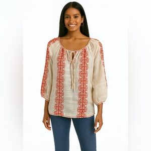 Max Studio Boho Peasant Top, Size M